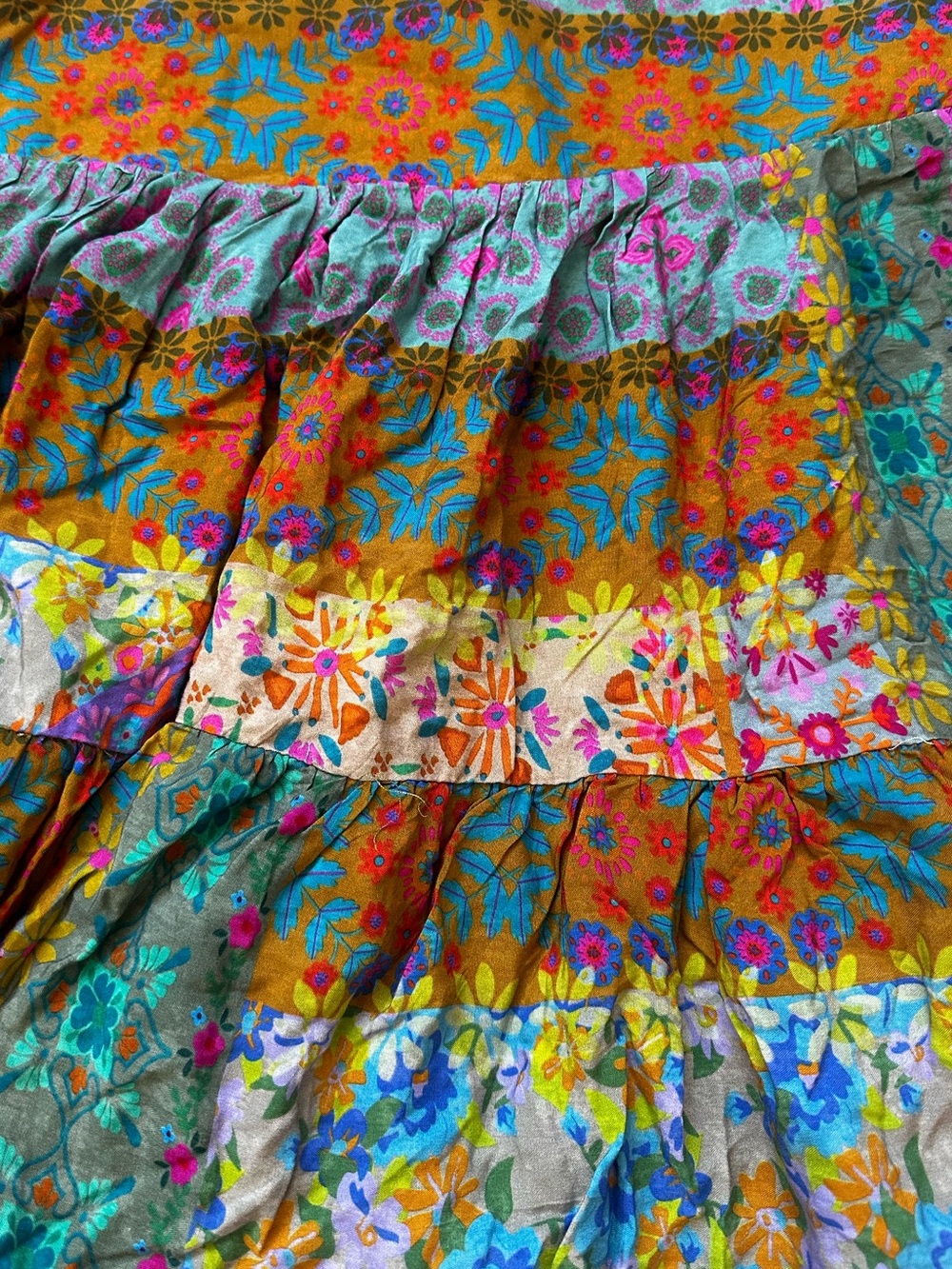 Natural Life Womens Size Small Patchwork Floral Mini Skirt Coquette Boho Cottage - Picture 4 of 5